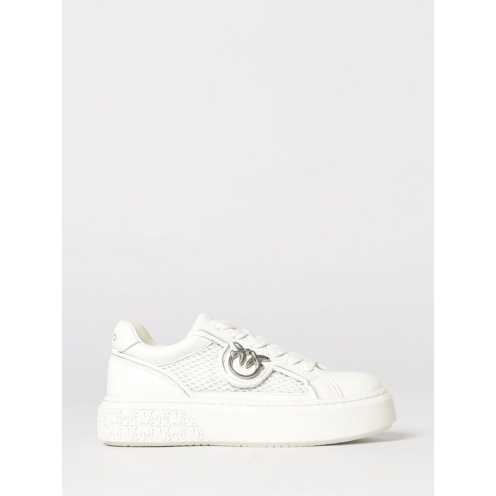 Pinko Women Pinko Yoko Leather And Mesh Sneakers
